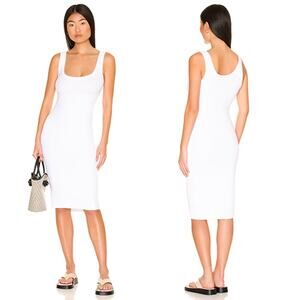 NWT Cotton Citizen Verona Sleeveless Scoop Neck Midi Dress White Size: Medium